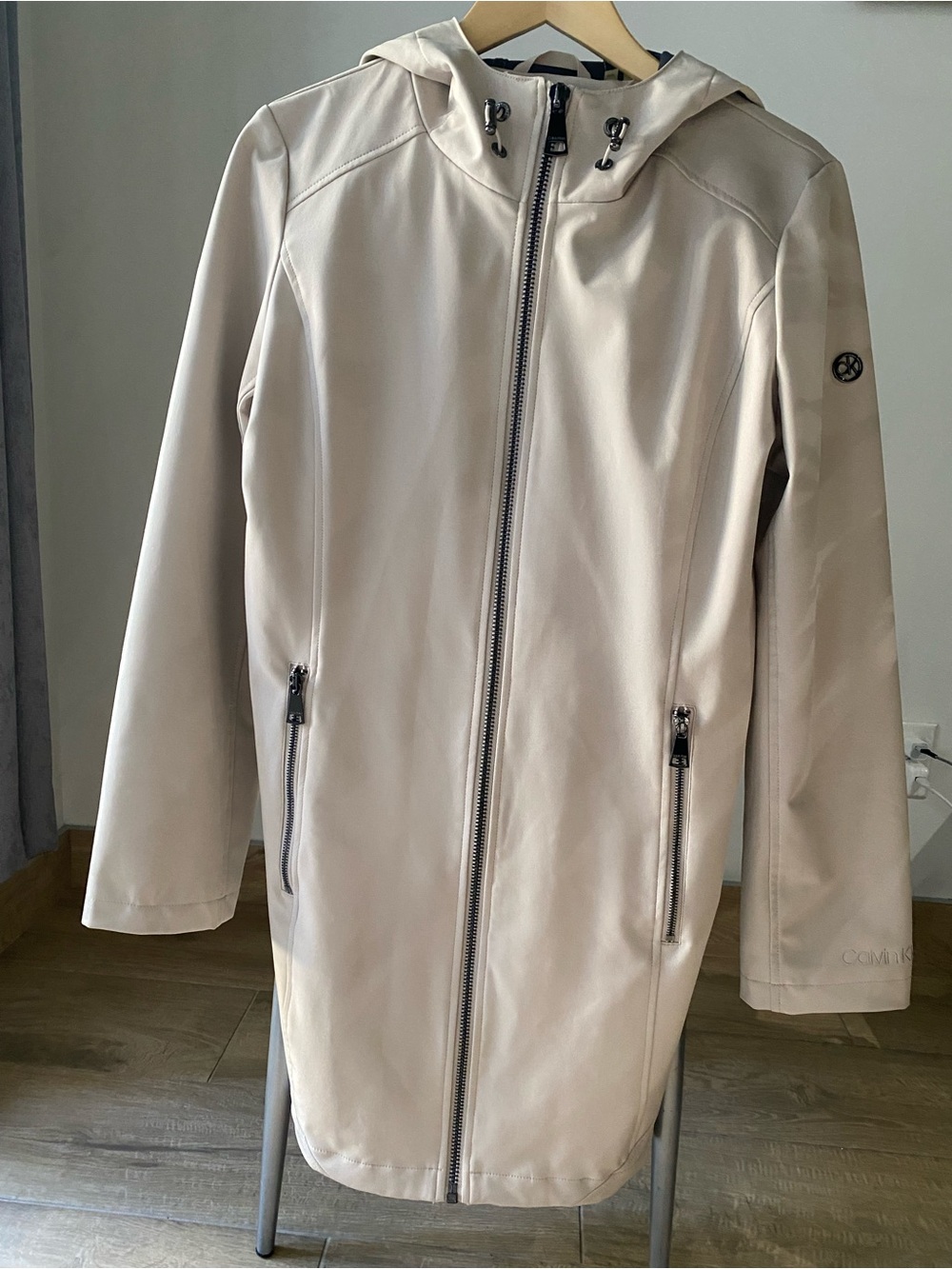 Calvin Klein Light Beige Hooded Water-Resistant